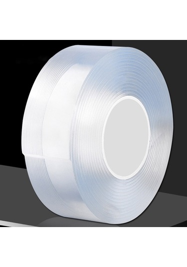 Sones 1x30x3000mm Şeffaf Çift Taraflı Yapışkan Nanotik Bant Suyla Yıkanabilen İz Bırakmayan Bant