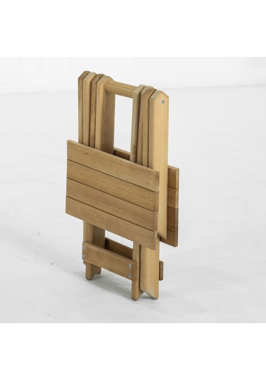 Flat Kayın Ahşap Katlanır Bahçe Balkon Taburesi 38 x 40 x 45