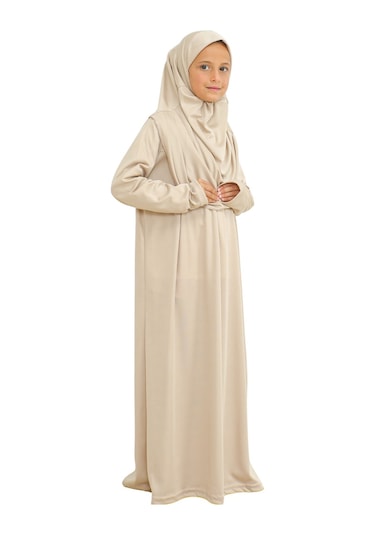 İki Parça Çocuk Elbisesi Seti Eşarp İle Takım Taş