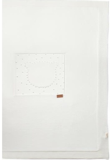 Bebek Triko Battaniye 85 85cm %100 Organik Pamuk - Yenidoğan Serisi - Csy8131 Ekru