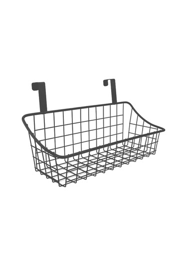 Suntek Asılı Duvar Sepeti Metal Tel Organizatör Çamaşır 10x10x25cm Siyah