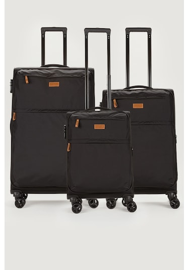 Fossil Unisex Büyük Boy Kumaş Valiz 028-01 Siyah