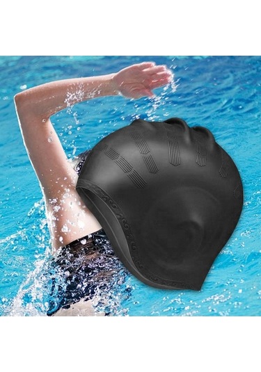 Trendooze Yüzmek Yüzme Yumuşak Suntek Siyah Silikon Kaymaz Kap Kadın Pf Siyah