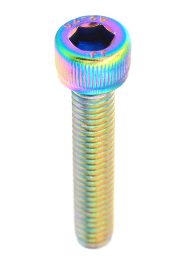 Ranyeek Dağ Ve Yol Bisikleti İçin 3d Kabartmalı Alüminyum Başlık Kapağı + Renkli Vidalar Seti Siyah