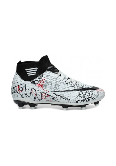 565 Laliga Çok Renkli Genç Futbol Ayakkabısı Halısaha Çimsaha Krampon Sıyah Beyaz Siyah - Beyaz