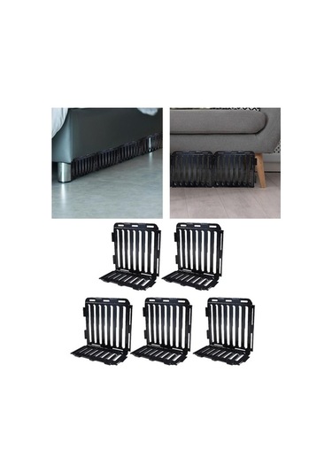 Trendooze Homyl 5 Adet Kanepe Altı Engelleme Kurulu Yatak Kurulumu Siyah Siyah