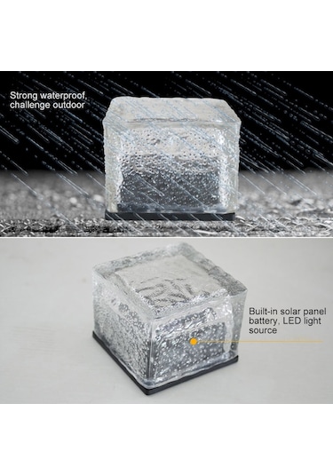 Sones Ip68 Su Geçirmez Güneş Enerjili Temperli Cam Dış Mekan Led Gömülü Işık Bahçe Dekorasyon Lambası 0.2w Güneş Paneli Mavi Işık