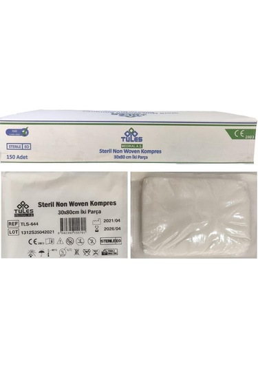 Tules Non-Woven Steril Yüksek Emici Kompres 150 Adet 30 X 80 CM