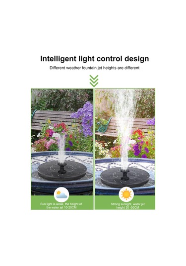 Ximistore9 Güneş Enerjili Bahçe Çeşmesi - 50cm Yükseklik, 18cm Pompa, Çok Kristalli Güneş Paneli, Sessiz Çalışma