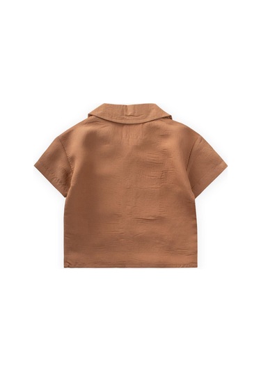 Cigit Hawai Çizgili Modal Gömlek 1-8 Yaş Camel Camel