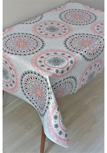 Elyaf Astarlı Silinebilir Pvc Muşamba Masa Örtüsü Osmanlı - 06-e5-kırmızı