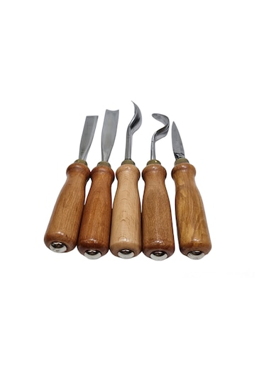 Ahşap Kaşık / Kuksa / Heykel Oyma Bıçak Seti Beşli