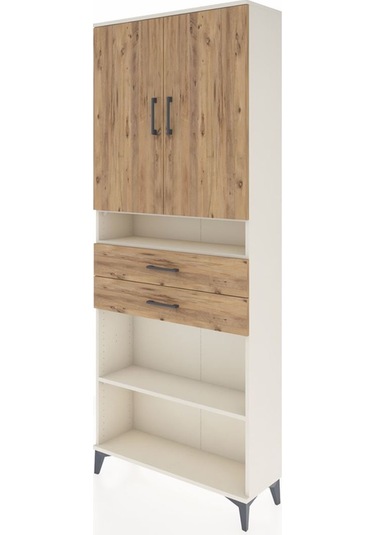 Arges Dolap 5 Raflı 2 Çekmeceli 2 Kapaklı 88x30x221 Aytaşı-çam Aytası