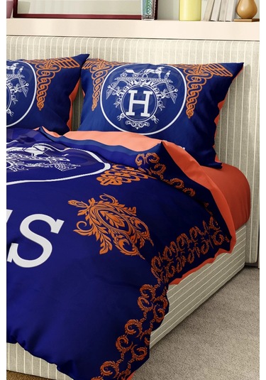 Marka Nevresim Takımı Çift Kişilik Pamuklu Saten Kumaş 6 Parça 3d Dijital Baskı Duvet Cover Set Model No:62 Renkli
