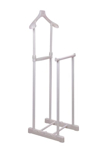 İkili Dilsiz Uşak Elbise Askısı Beyaz-giysilerinizin Yüksekliğine Göre Ayarlanabilir. Beyaz