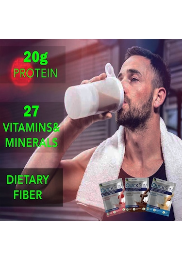 Quick Slim Yüksek Proteinli Öğün Tozu, 30 Öğün Shake + 1 Shaker