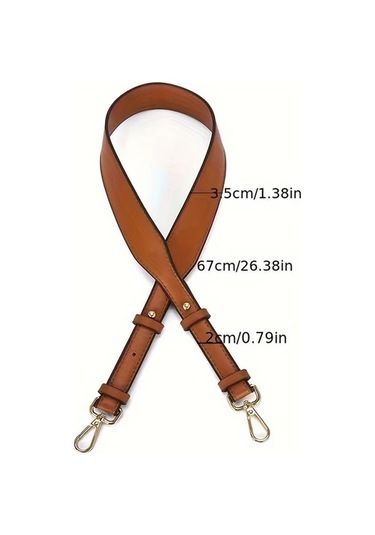 Fochsia 1 Adet Kadınlar İçin Minimalist Klasik Yapay Deri Ayarlanabilir Çanta Kayışı Brown Gümüş Toka