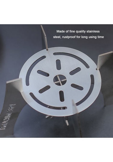 Padalink Kamp İçin Pratik Paslanmaz Çelik Alkollü Ocak Desteği - Hafif Ve Taşınabilir Pişirme Aparatı Gümüş