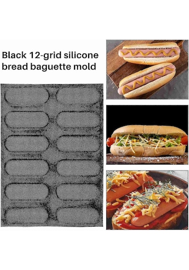 Silikon Tava-yapışmaz Delikli Fransız Ekmek Tavası Kalıpları,sosis Kalıpları, Pişirme Kaplamaları Mat Ekmek Mo Çok Renkli