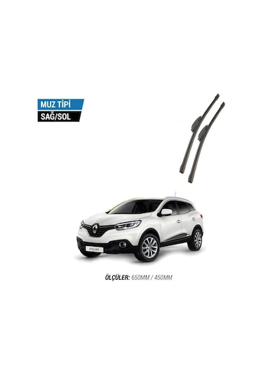 Renault Kadjar 2015-2021 2'li Ön Cam Sileceği Sağ Sol Silecek Takımı Muz Silecek