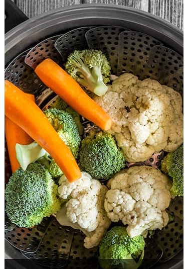Paslanmaz Çelik Buharlı Pişirici Katlanır Buharda Sebze Pişir
