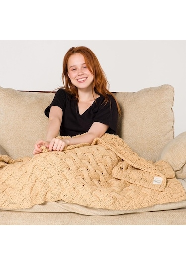 Serenita Saç Örgü Triko Tv Battaniyesi Throw Koltuk Şalı (538861582)-110X160