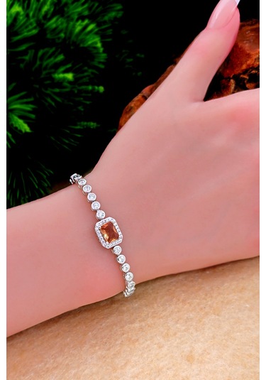 Silvera Telkari Rengi Değişen Zultanit Taşlı Gümüş Bileklik Su Yolu Bileklik 925 Ayar St369 Gümüş