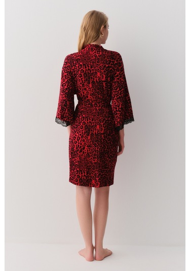 Suwen Splendid Sabahlık Sh2623361595 Kırmızı Desenli