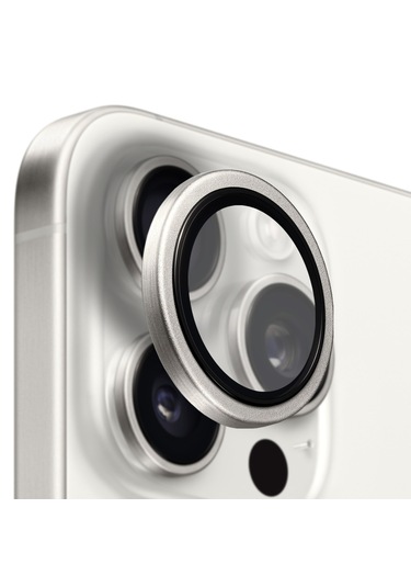 Buff İphone Uyumlu  16 Pro Max / 16 Pro Titanyum Lens Koruyucu Silver