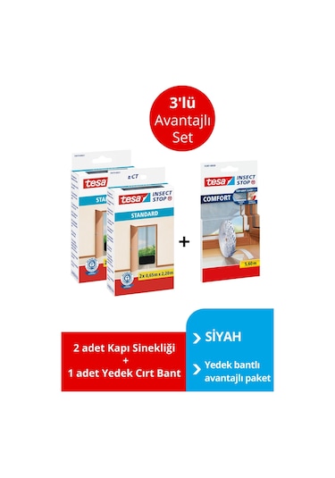 Kapı Sineklik 3'lü Avantajlı Paket Siyah