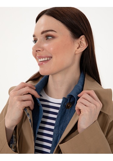 Pierre Cardin Kadın Camel Trençkot 50300872-vr015 CAMEL
