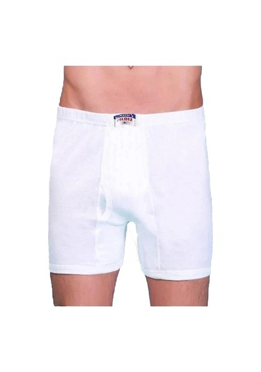 12 Li Paket Nazar Yıldız Erkek Paçalı Arjantin Külot Beyaz Beyaz