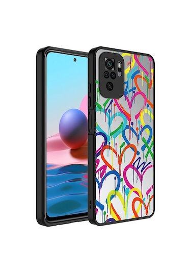 Xiaomi Redmi Note 10 Kılıf Aynalı Desenli Kamera Korumalı Parlak Zore Mirror Kılıf