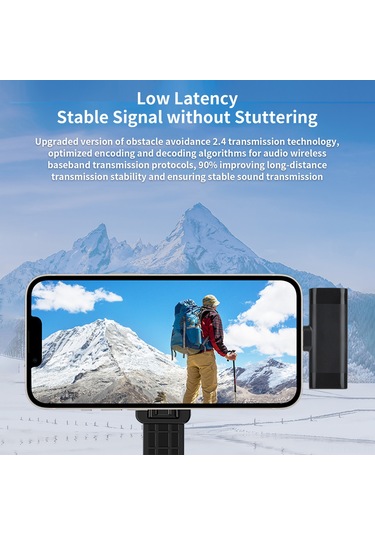 Hfambition İki Mikrofonlu Kablosuz Yaka Mikrofonu, Şarj Kutusuyla, Gürültü Engelleme, İphone/ios İçin Canlı Yayın Ve Röportajlar