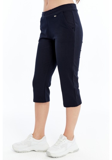 Axxel Kadın Kapri Lacivert Büyük Beden Eşofman Altı K-225 Lacivert