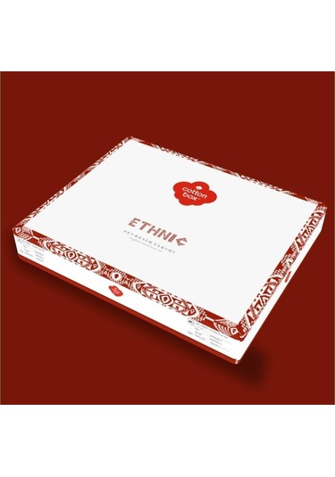 Etnich Nev Takımı Çift Kişilik Felix Kiremit Renkli