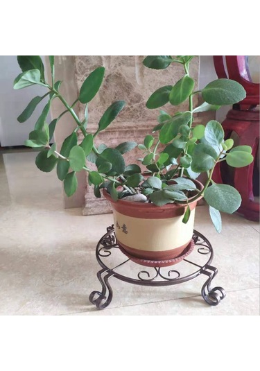 Yaozixa Büyük Boy Siyah Metal Çelik Süs Bitki Tutucu, Dışarıda Ve İçeride Kullanım, Pas Koruyucu, Sağlam Dört Ayaklı Susturucu