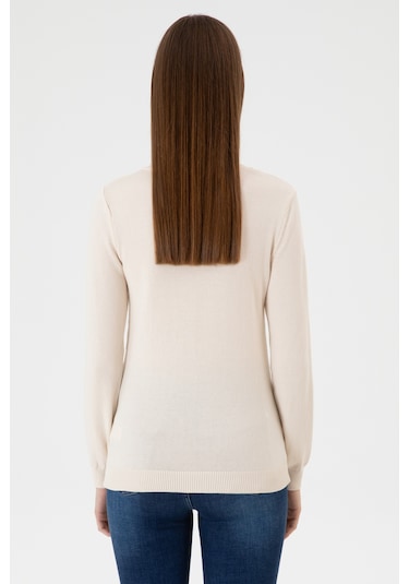 U.s. Polo Assn. Kadın Krem Melanj Kazak /triko 50313590-vr159 Krem Melanj