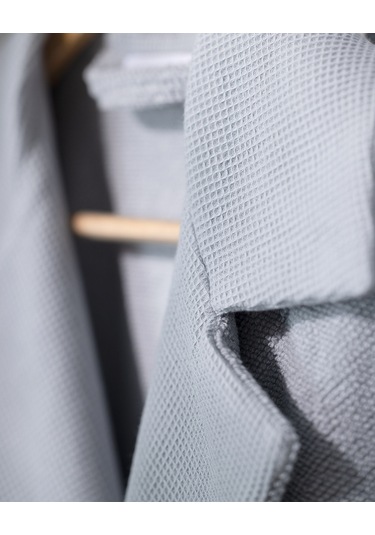 Madame Coco Carole Unisex %100 Pamuk Bornoz Set - Açık Gri - Lüks Koleksiyon Gri