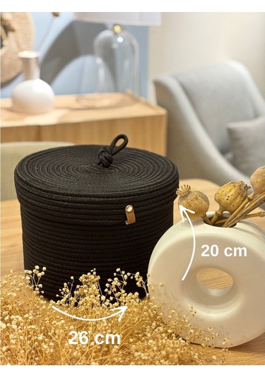 Victor Çok Amaçlı Düzenleyici Kapaklı Sepet,kapaklı Saksılık,kapaklı Organizer 26-20, Küçük Boy Siyah