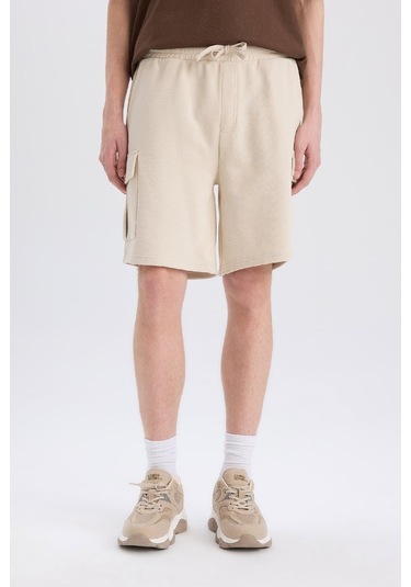 DeFacto Regular Fit Beli Bağcıklı Kargo Cepli Şort D9494AX25SMBG766
