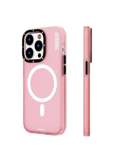Youngkit iPhone 14 Pro Uyumlu Kılıf Magsafe Kablosuz Şarj Özellikli Youngkit Colored Sand Kapak