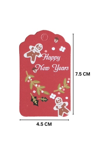 Yılbaşı Happy New Years Yazılı Hediye Etiketi, Yeniyıl Paketleme