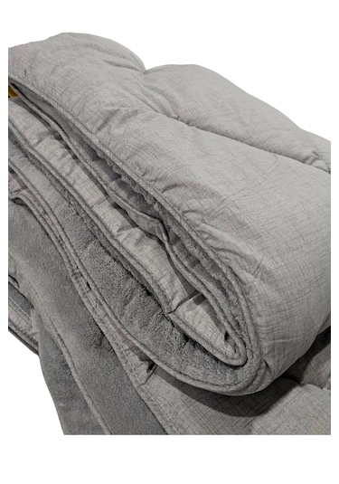 Battal Boy Yorgan, Renkli, Wellsoft, Peluş Yumuşak, Gri