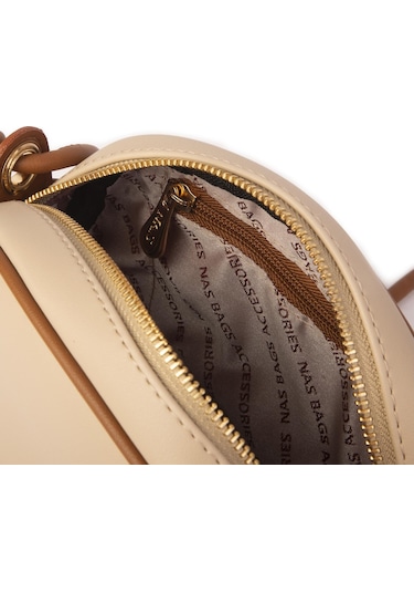 Nas Bag Kadın Mini Çapraz Çanta Kum Taba Luna 21x16x8 Cm Taba