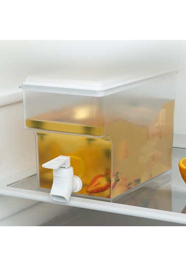 Hfambition Beyaz Musluklu Buzdolabı Su Sürahisi: Geniş Ağız, 3.5l Kapasite, Sızdırmaz Tasarım, Kolay Taşıma Ve Temizleme İmkanı Beyaz