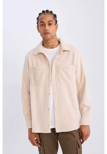 DeFacto Relax Fit Polar Uzun Kollu Gömlek A4782AX24WNBG721 Bej