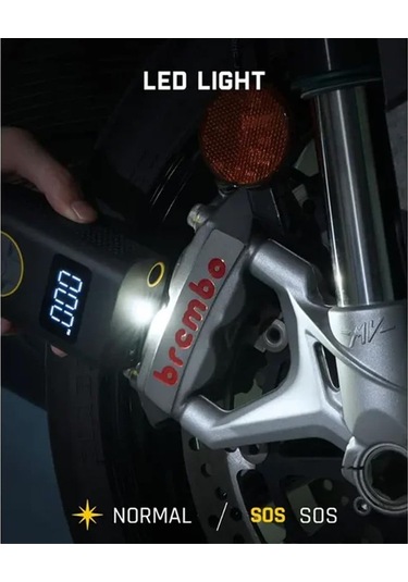 Reedark Kablosuz Araç Lastik Pompa 150 Psi, Akıllı Ekranlı, Otomatik Kapanma, Powerbank Ve Led Işıklı, Motosiklet Bisiklet Uyumlu