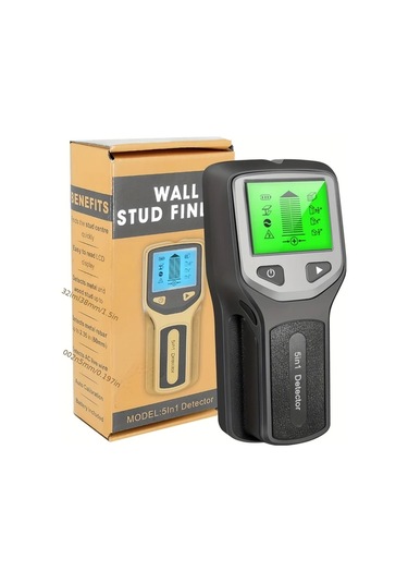 Xuweiwei 5i 1 Arada Siyah Gümüş Çubuk Bulucu Duvar Tarama Aleti Taşınabilir Elektronik Dedektör Lcd Ekranlı Ahşap Metal Ac Kabloları Tespiti