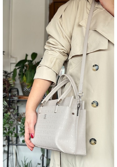 Jps- Just Polo Baskı Desenli Özel Seri El Ve Omuz Çanta Gq-4045-gd - Taş Kombin Taş